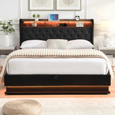Cassington Home Lawrence Gas Lift Storage Bed with LED