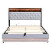 Cassington Home Lawrence Gas Lift Storage Bed with LED