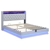 Cassington Home Lawrence Gas Lift Storage Bed with LED
