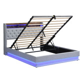 Cassington Home Lawrence Gas Lift Storage Bed with LED