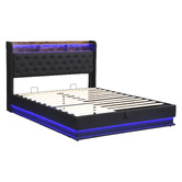 Cassington Home Lawrence Gas Lift Storage Bed with LED