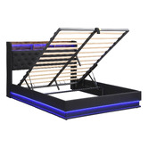 Cassington Home Lawrence Gas Lift Storage Bed with LED