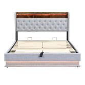 Cassington Home Lawrence Gas Lift Storage Bed with LED