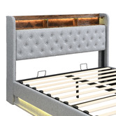 Cassington Home Lawrence Gas Lift Storage Bed with LED