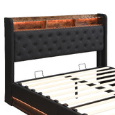 Cassington Home Lawrence Gas Lift Storage Bed with LED