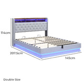 Cassington Home Lawrence Gas Lift Storage Bed with LED