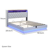 Cassington Home Lawrence Gas Lift Storage Bed with LED
