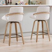 Cassington Home 66cm Lucinda Chenille Swivel Bar Stools