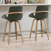 Cassington Home 66cm Lucinda Chenille Swivel Bar Stools