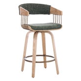 Cassington Home 66cm Livia Chenille Swivel Bar Stools