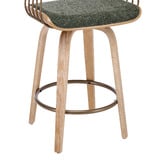 Cassington Home 66cm Livia Chenille Swivel Bar Stools
