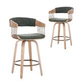 Cassington Home 66cm Livia Chenille Swivel Bar Stools