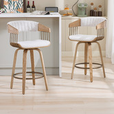 Cassington Home 66cm Livia Chenille Swivel Bar Stools
