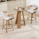 Cassington Home 66cm Livia Chenille Swivel Bar Stools