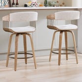 Cassington Home 66cm Livia Chenille Swivel Bar Stools
