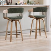 Cassington Home 66cm Livia Chenille Swivel Bar Stools