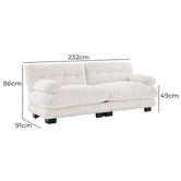 Cassington Home Rizalino 3 Seater Chenille Modular Sofa