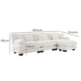 Cassington Home Rizalino 4 Seater Modular Sofa &amp; Ottoman Set