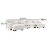 Cassington Home Rizalino 5 Seater Modular Sofa &amp; Ottoman Set