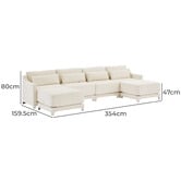 Cassington Home Felicie 4 Seater Chenille Modular Sofa &amp; Ottoman Set