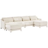 Cassington Home Felicie 4 Seater Chenille Modular Sofa &amp; Ottoman Set