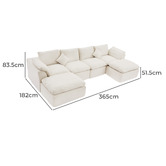 Cassington Home Fiona 4 Seater Chenille Modular Sofa &amp; Ottoman Set