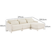 Cassington Home Felicie 4 Seater Chenille Sofa &amp; Ottoman Set