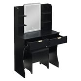 Cassington Home 2 Piece Tetia LED Dressing Table &amp; Stool Set