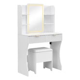 Cassington Home 2 Piece Tetia LED Dressing Table &amp; Stool Set