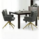 Cassington Home Marnie Chenille Swivel Dining Chairs