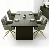 Cassington Home Marnie Chenille Swivel Dining Chairs