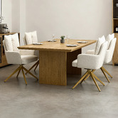 Cassington Home Marnie Chenille Swivel Dining Chairs