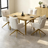 Cassington Home Marnie Chenille Swivel Dining Chairs