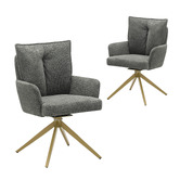 Cassington Home Marnie Chenille Swivel Dining Chairs