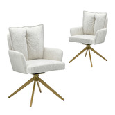 Cassington Home Marnie Chenille Swivel Dining Chairs
