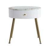 Cassington Home Solanna Marble-Look Bedside Table