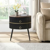 Cassington Home Reden 2 Drawer Bedside Table