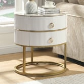 Cassington Home Lulu 2 Drawer Sintered Stone Bedside Table