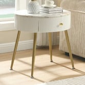 Cassington Home Solanna Marble-Look Bedside Table