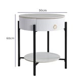 Cassington Home Blanca Sintered Stone Bedside Table
