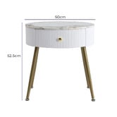 Cassington Home Solanna Marble-Look Bedside Table