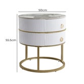 Cassington Home Lulu 2 Drawer Sintered Stone Bedside Table
