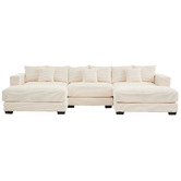 Cassington Home Winona 4 Seater Corduroy Modular Sofa &amp; Ottoman Set
