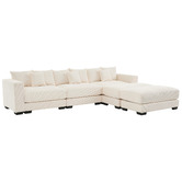 Cassington Home Winona 4 Seater Corduroy Modular Sofa &amp; Ottoman Set