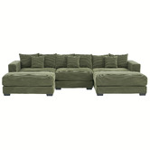 Cassington Home Winona 4 Seater Corduroy Modular Sofa &amp; Ottoman Set