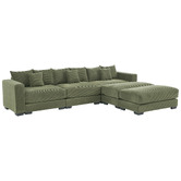 Cassington Home Winona 4 Seater Corduroy Modular Sofa &amp; Ottoman Set