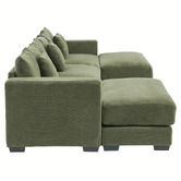 Cassington Home Winona 4 Seater Corduroy Modular Sofa &amp; Ottoman Set