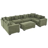 Cassington Home Winona 5 Seater Corduroy Modular Sofa &amp; Ottoman Set