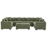Cassington Home Winona 5 Seater Corduroy Modular Sofa &amp; Ottoman Set