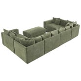 Cassington Home Winona 5 Seater Corduroy Modular Sofa &amp; Ottoman Set
